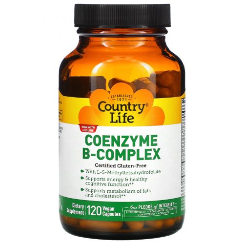 Country Life, Coenzyme B-complex, Коэнзим В-комплекс, 120капсул, ДИСКОНТ