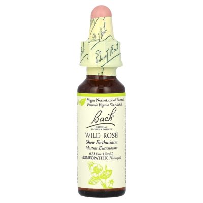 Bach, Original Flower Remedies, Wild Rose, Дикая роза, снятие нервного напряжения, 10мл