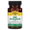 Country Life, Пиколинат цинка, Zinc Picolinate, 25 мг, 100 таблеток
