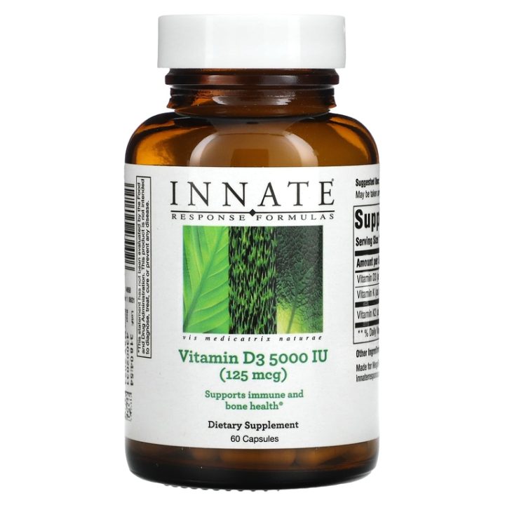Innate Response Formulas, витамин D3, 5000 МЕ (125 мкг), 60 капсул