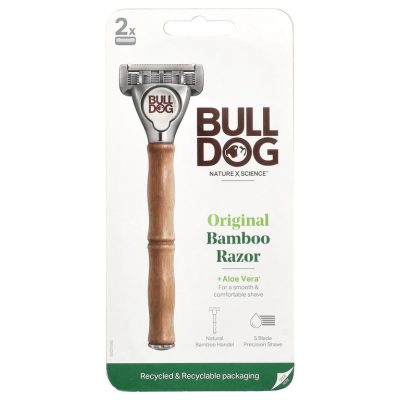 Buldog Skincare, Raizor Bamboo + 2 Blades, Бритвенный станок с 2 кассетами и 5 лезвиями для мужчин