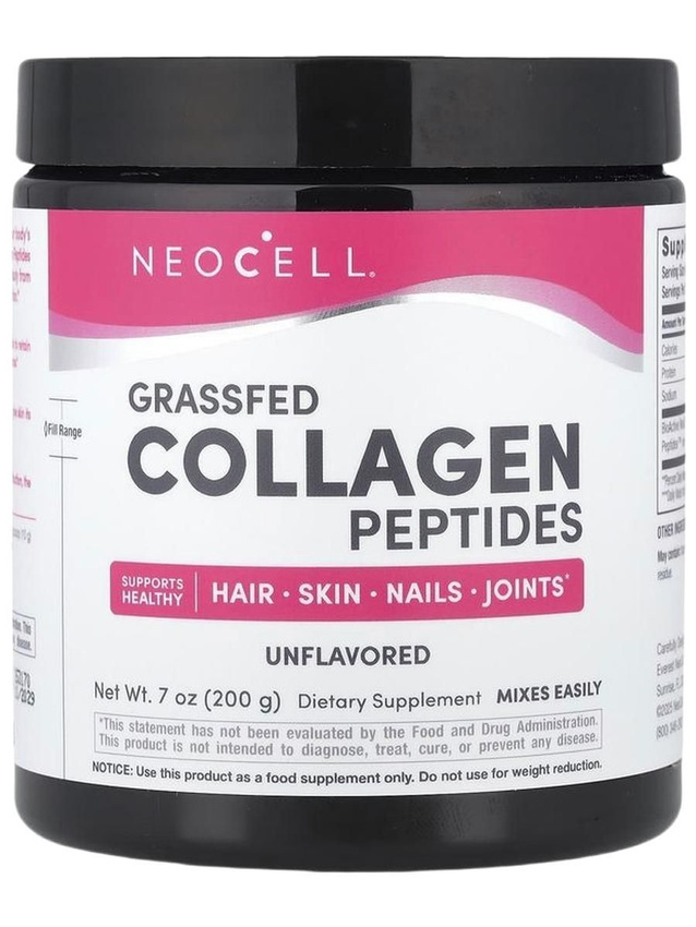 Neocell, Grassfed Collagen Peptides, пептиды коллагена, травяной откорм, 200г
