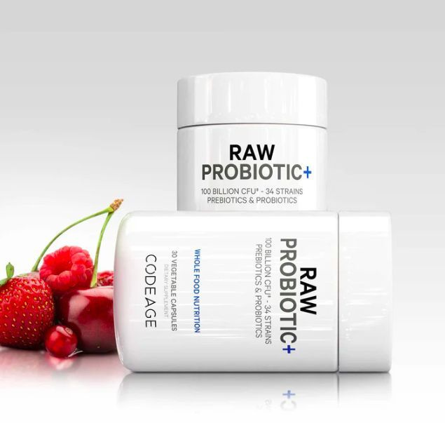 Codeage, Raw Probiotic+, Необработанный пробиотик +, 100 млрд КОЕ, 30 растительных капсул