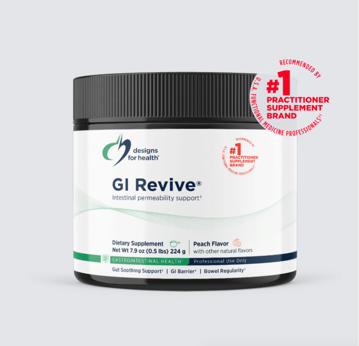 Designs For Health, GI Revive, снижение проницаемости кишечника, персик, 224 г