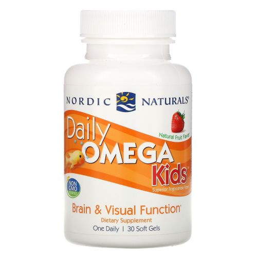 Nordic, Омега-3 для детей, Omega-3 Kids, фруктовый вкус, 500 мг, 30 жеват.капсул
