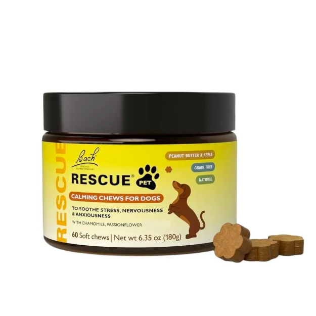 Bach, Rescue Pet, успокоительное средство для собак, Calming Chews for Dogs, 60 пастилок