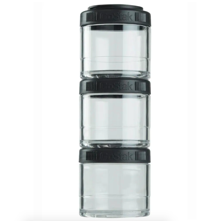 BlenderBottle, GoStak, Переносные штабелируемые контейнеры, чёрные, 3 шт