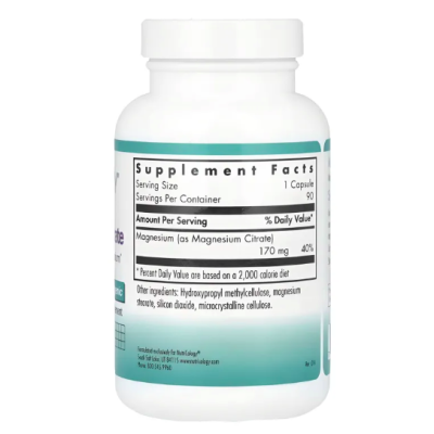 Nutricology, Магния цитрат, Magnesium Citrate 170 мг, 90 капсул