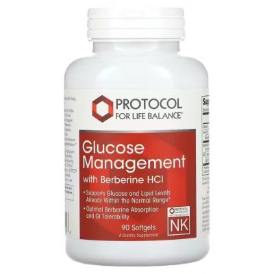 Protocol, Берберин, регулирование уровня глюкозы, Glucose Management with Berberine HCI, 90 таблеток