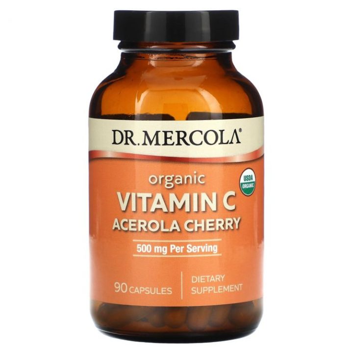 Dr. Mercola,Органический витамин C, Acerola Cherry, 167 мг, 90 капсул