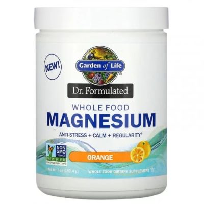 Garden of Life, Магний в порошке, Dr.Formulated, для детей и взрослых, апельсин, 197,4 гр