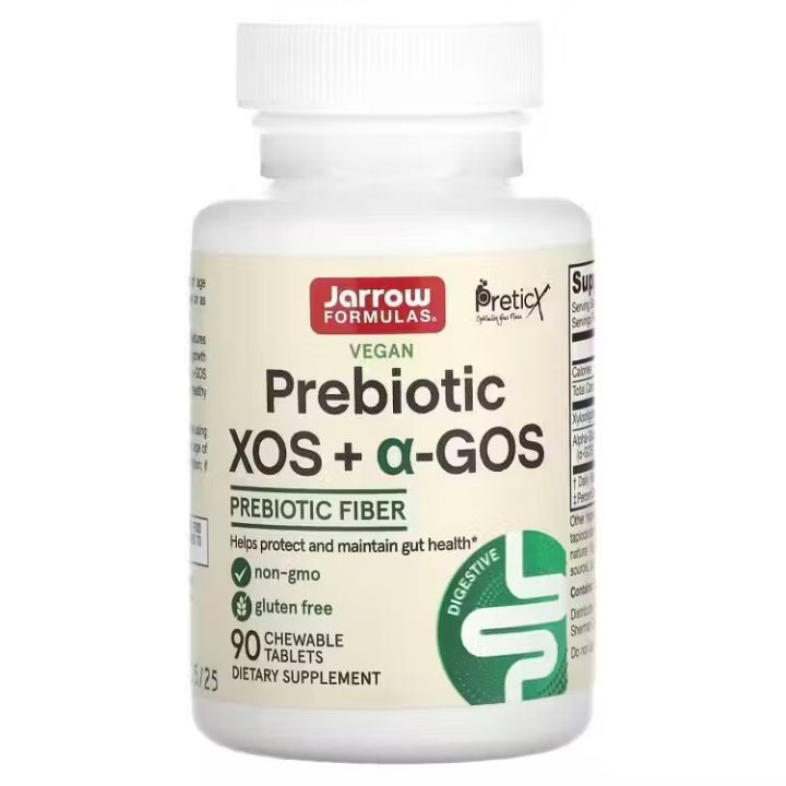 Jarrow Formulas, Пребиотик XOS + a-GOS, здоровье кишечника, 90 жевательных таблеток