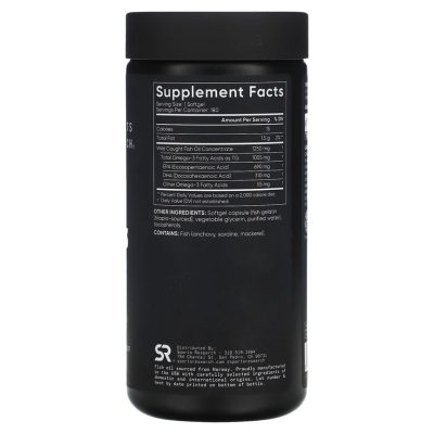 Sports Research, Omega 3 Fish Oil, Рыбий жир с омега-3, тройной силы, 180 мягких таблеток