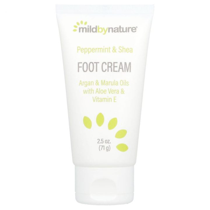 Mild By Nature, крем для ног с перечной мятой, маслом ши, маслами арганы и марулы, 71 г