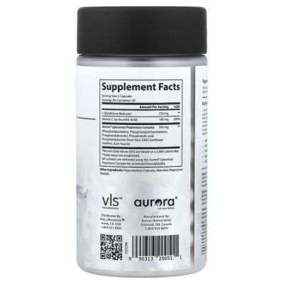 Aurora Nutrascience, Liposomal Glutathione , липосомальный глутатион, 60 капсул