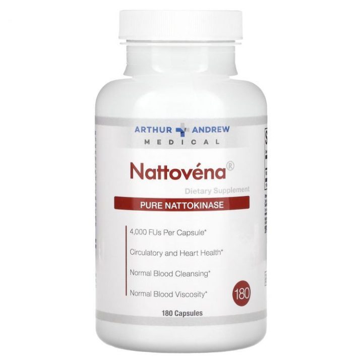 Arthur Andrew Medical, Nattovena, Чистая наттокиназа, 180 капсул