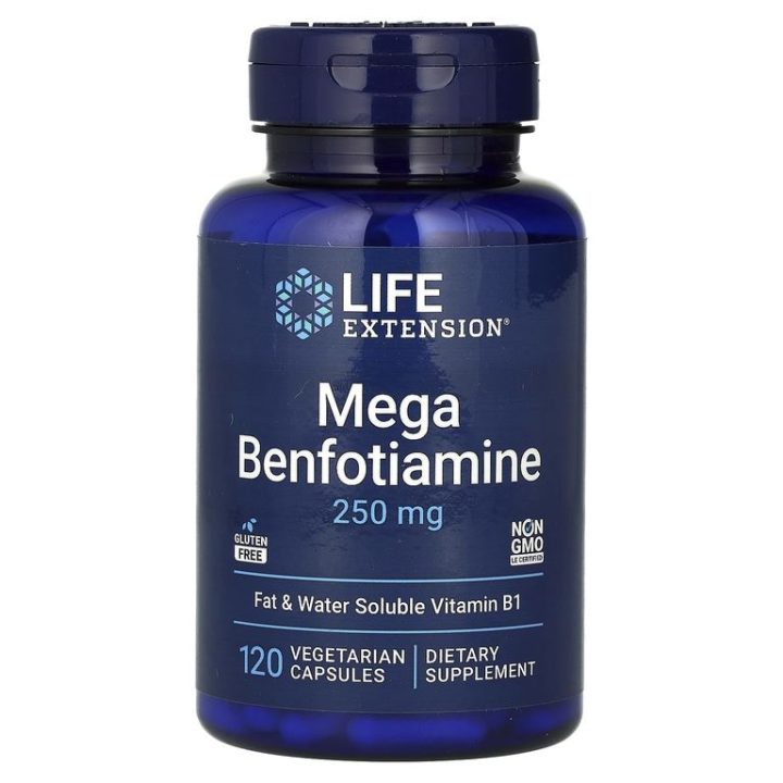 Life Extension, Mega Benfotiamin, мега-бенфотиамин, 250 мг, 120 капсул