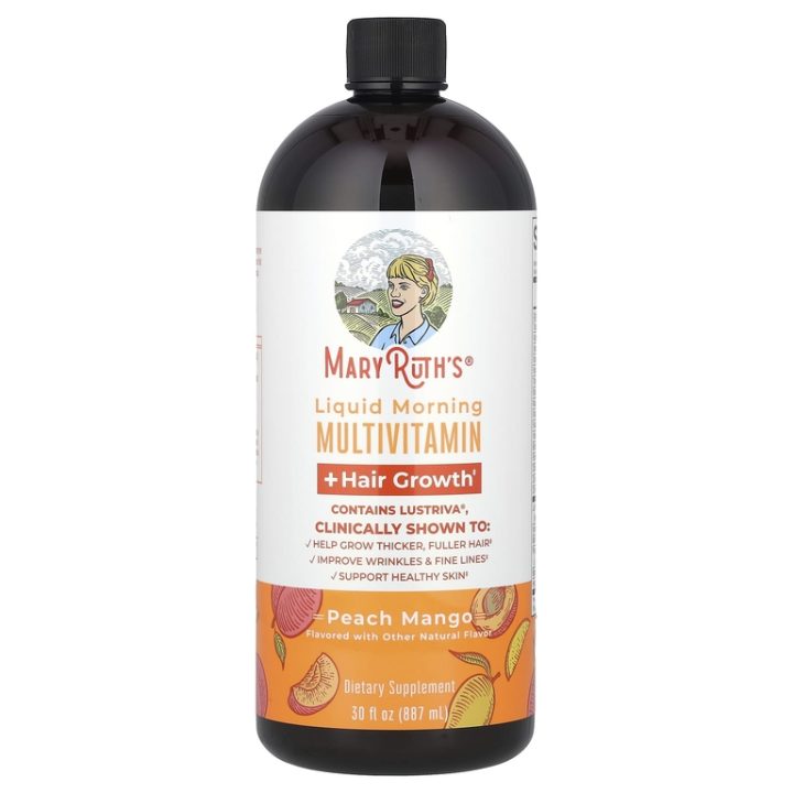MaryRuth's Morning Multivitamin, Мультивитамины д/роста волос, персик/манго, 887 мл