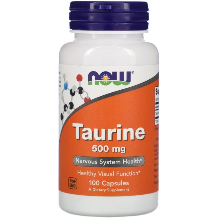 NOW, Таурин,Taurine, 500 мг, 100 капсул