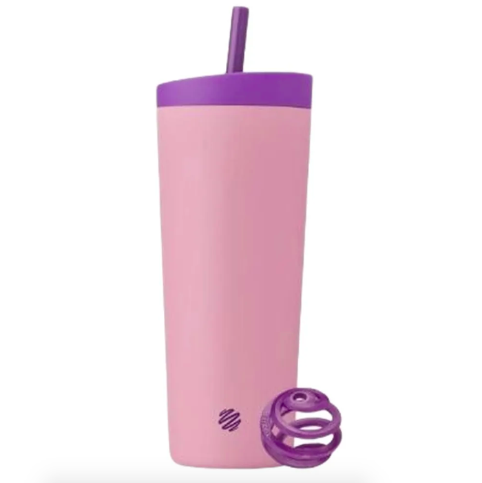 Blender Bottle, Шейкер 2в1с трубочкой, Shaker Tumbler, цвет бархатный румянец, 710 мл