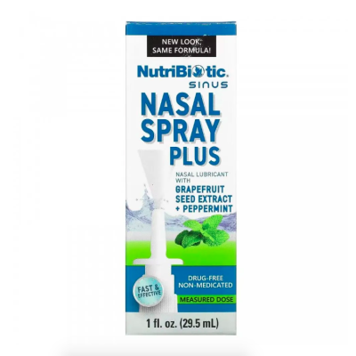 NutriBiotic, Sinus Nasal Spray Plus, Спрей для носа с экстрактом семян грейпфрута, 29,5 мл
