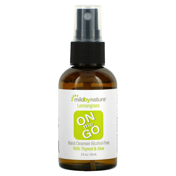 Mild By Nature, On the Go, антибактериальный спрей для рук, Лемонграсс, 60 мл