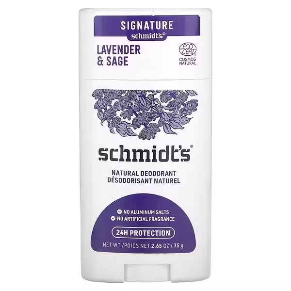 Schmidt's, Натуральный дезодорант, Lavender & Sage, лаванда и шалфей, 75 г