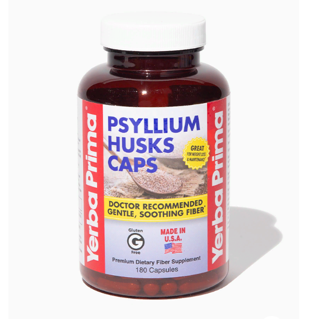 Yerba Prima, Psyllium Husks Caps (Псиллиум), клетчатка, шелуха семян подорожника, 625 мг, 180 капсул