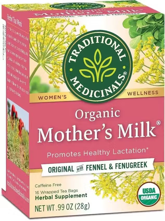 Traditional Medicinals, органический чай с фенхелем/пажитником, без кофеина, 16 шт