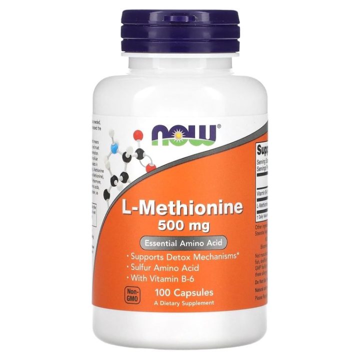 NOW Foods, L-Methionine, L-метионин, 500 мг, 100 капсул