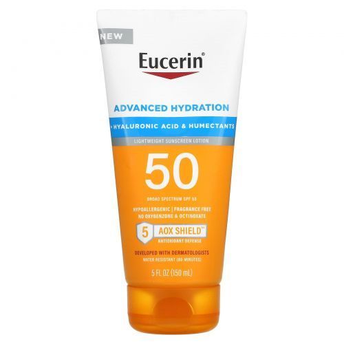 Eucerin, Легкий солнцезащитный лосьон, SPF 50, без отдушек, 150 мл
