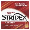 Stridex, Maximum, средство от прыщей и черных точек, 55 мягких салфеток