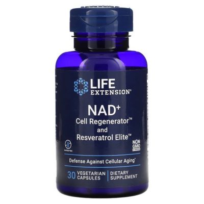 Life Extension, NAD+, Cell Regenerator & Resveratrol Elite, 30 капс.