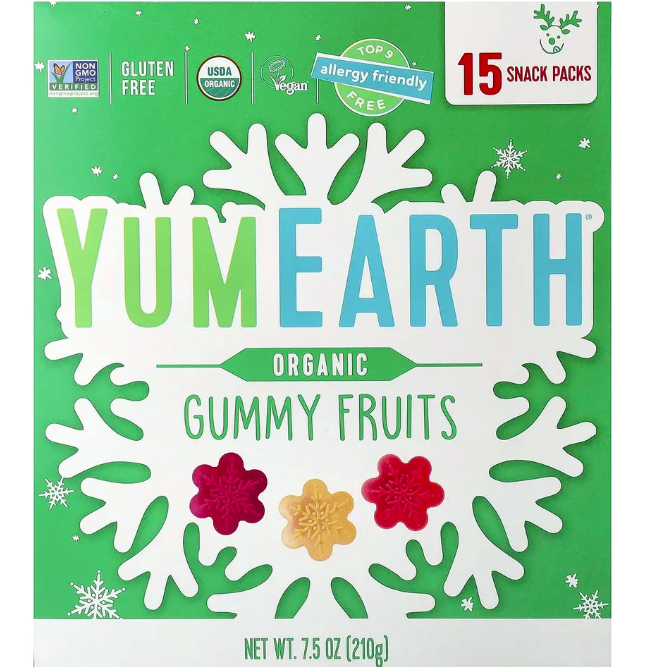 YumEarth, Органические жевательные конфеты, фрукты, 15 упаковок по 14 г.
