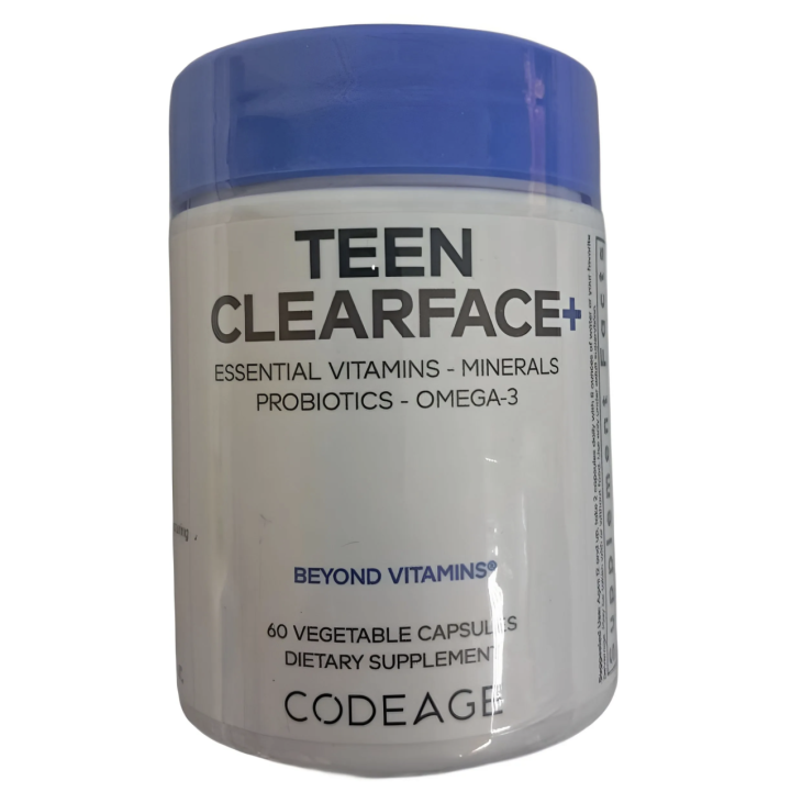 CodeAge, Teen Clearface Vitamins, чистота и здоровье кожи, для подростков, 60 капсул
