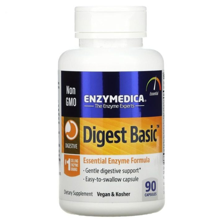 Enzymedica, Digest Basic, Пищеварительные ферменты, 90 капсул