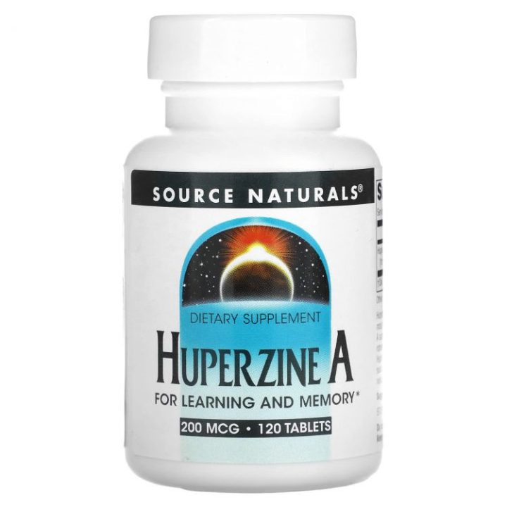 Source Naturals, Huperzine A, Гуперин A, поддержка когнитивных функций, 200 мкг, 120 таблеток