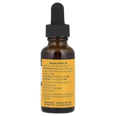 Herb Pharm, Kids, Детское масло коровяка и чеснока, капли для ушей, 30 мл