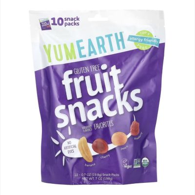 YumEarth, органические фруктовые снеки, без глютена, 10 пакетиков по 19.8г