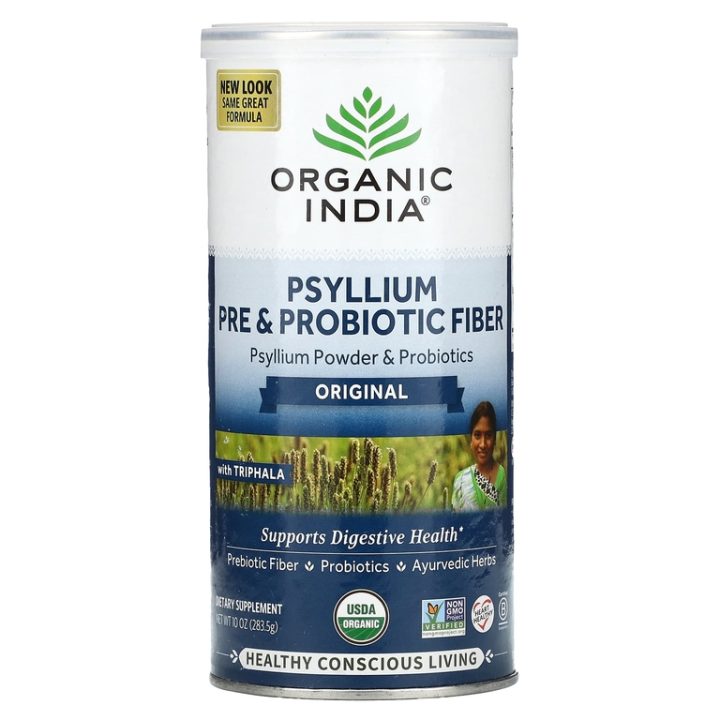 Organic India, органическая клетчатка подорожника (Псиллиум), пребиотики и пробиотики, 283,5 г