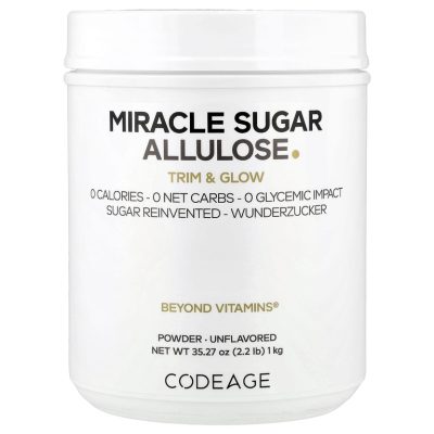 Codeage, Miracle Sugar Allulose Powder, сахарный аллюлозный порошок, без добавок, 1 кг