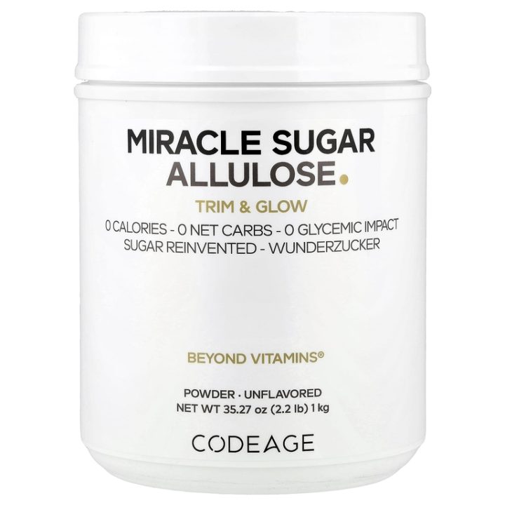 Codeage, Miracle Sugar Allulose Powder, сахарный аллюлозный порошок, без добавок, 1 кг
