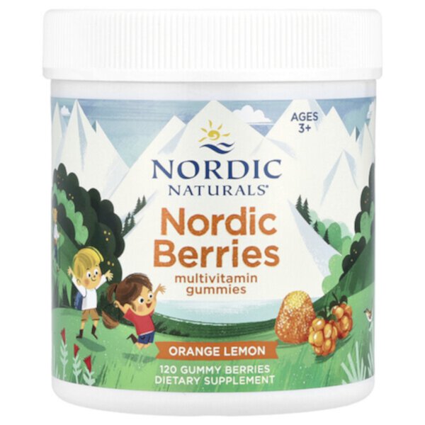 Nordic Naturals, Nordic Berries, мультивитамины для детей от 3 лет, апельсин/лимон 120 жев.таб.