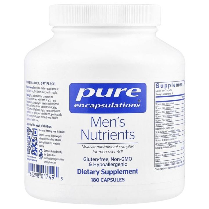 Pure Encapsulations, Комплекс питательных веществ для мужчин 40+, 180 капсул