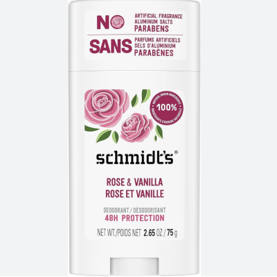 Schmidt's, Натуральный дезодорант, Rose & Vanilla, роза и ваниль, 75 г