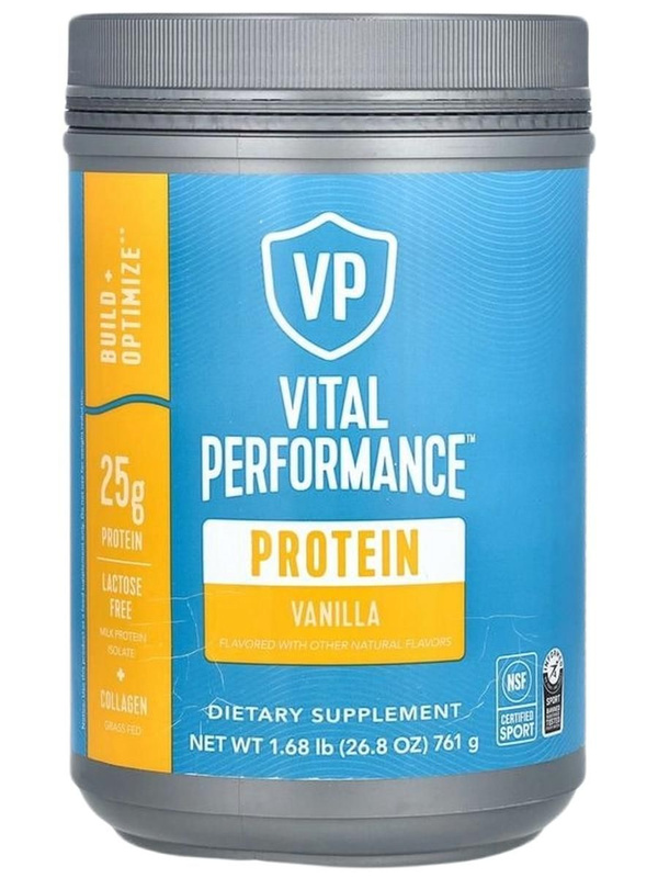 Vital Proteins, Vital Performance Protein Vanilla, протеин для спортсменов, вкус ваниль, 761 г