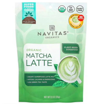 Navitas Organics, Organic Matcha Latte, матча латте, органический, 315 г срок до 06/26