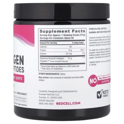 Neocell, Grassfed Collagen Peptides, пептиды коллагена, травяной откорм, 200г