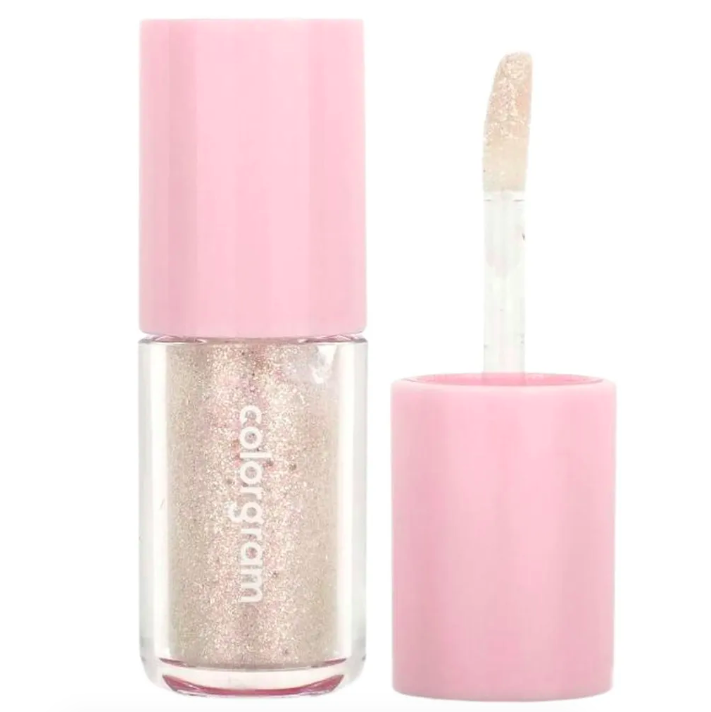 COLORGRAM, Milk Bling Shadow, Жидкие тени для век с блестками, 07 Fairy Like, 3,2 г