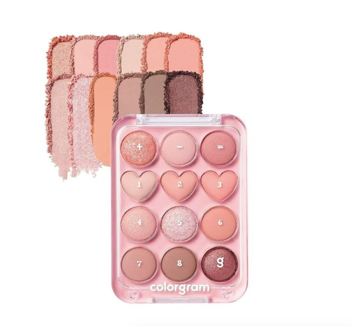 COLORGRAM, Pin Point, Палитра теней для век, 01 Персик/Коралл, 9,9 г